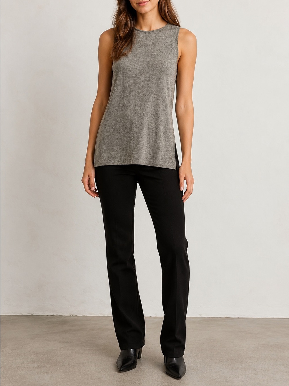 Stradivarius Women’s Size S Gray Sleeveless Knit Top